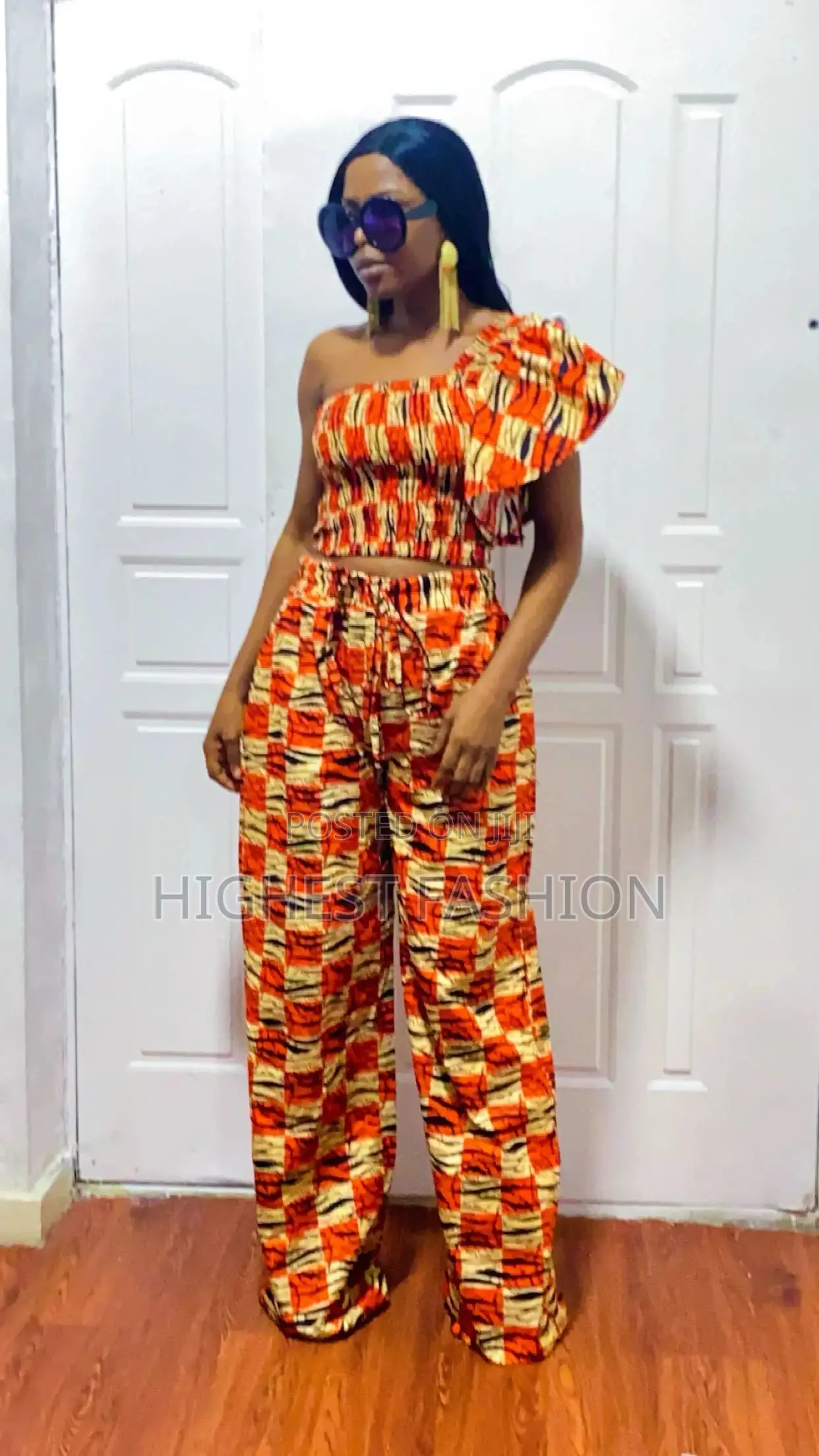 One-Shoulder Crop Top and Trouser - Style 542
