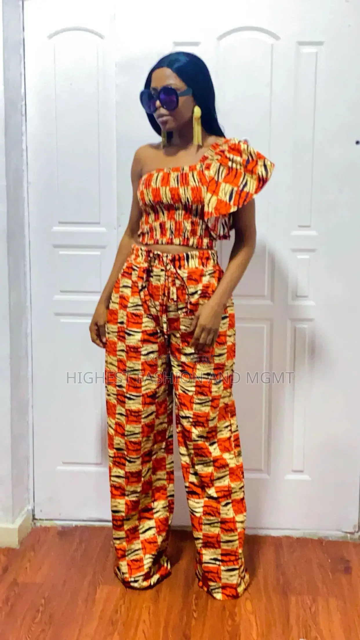 One-Shoulder Crop Top and Trouser - Style 542
