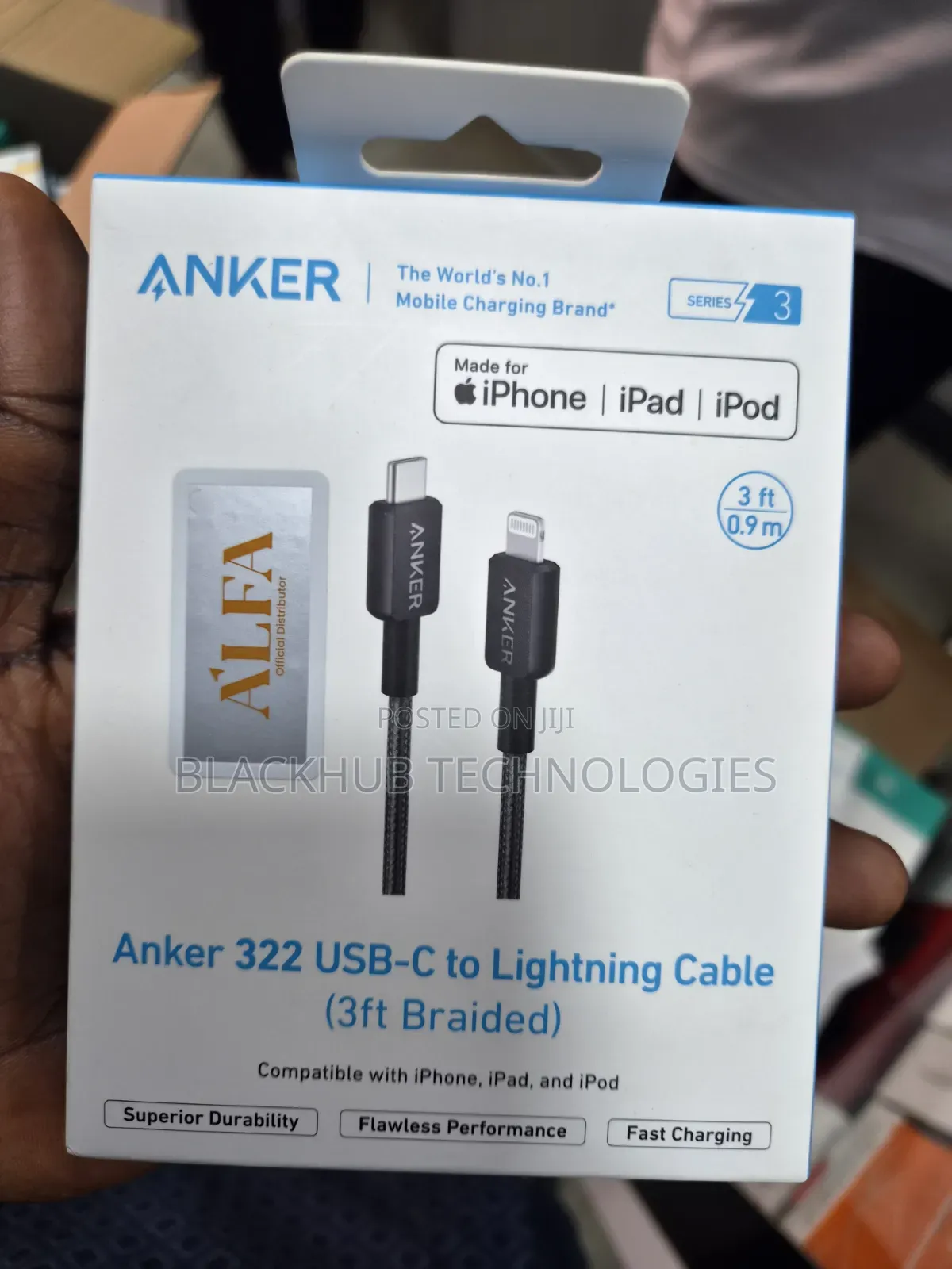Anker 322 Usb-C to Lightning Cable 3ft Braided
