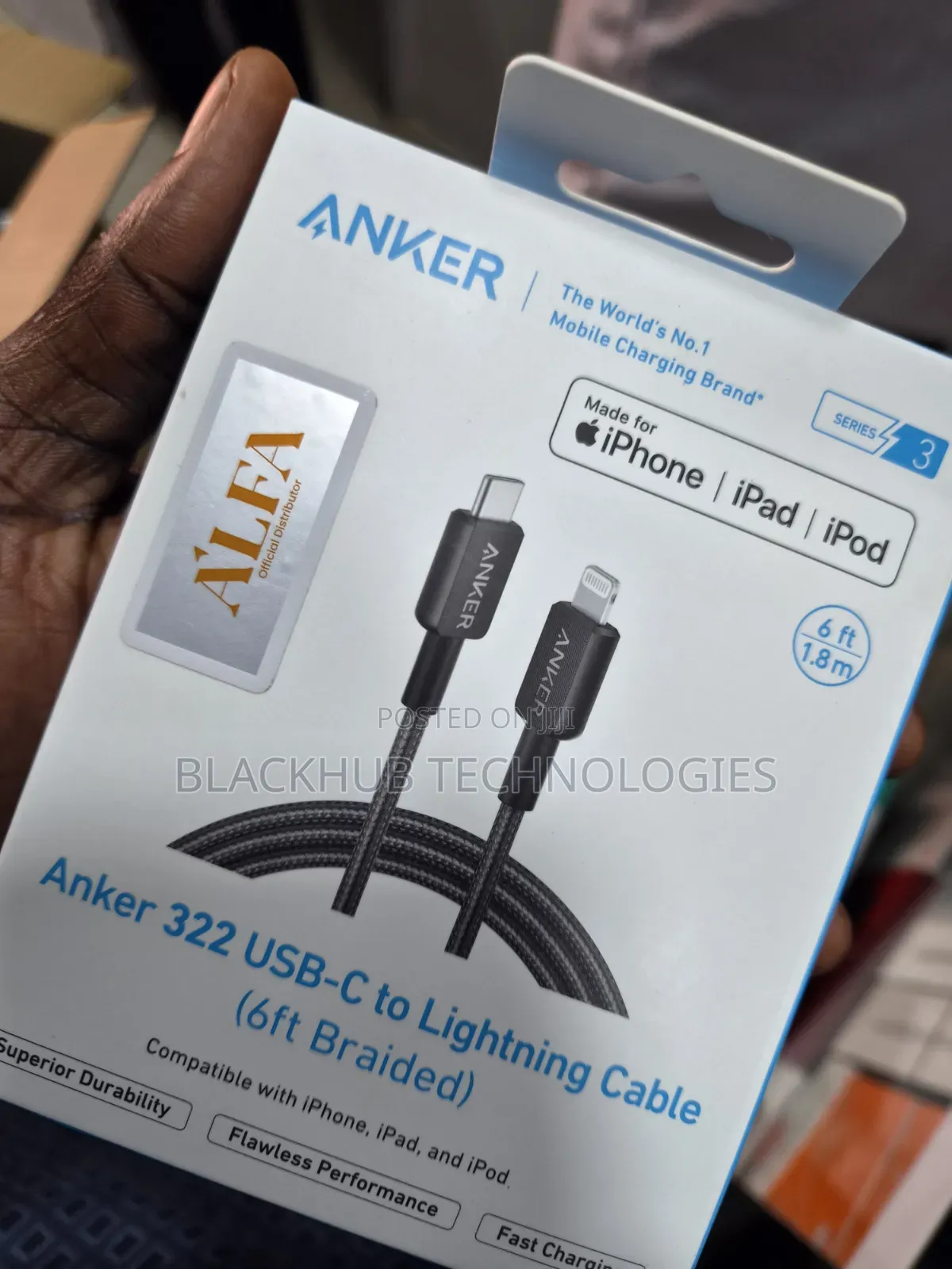 Anker 322 Usb-C to Lightning Cable 6ft Braided