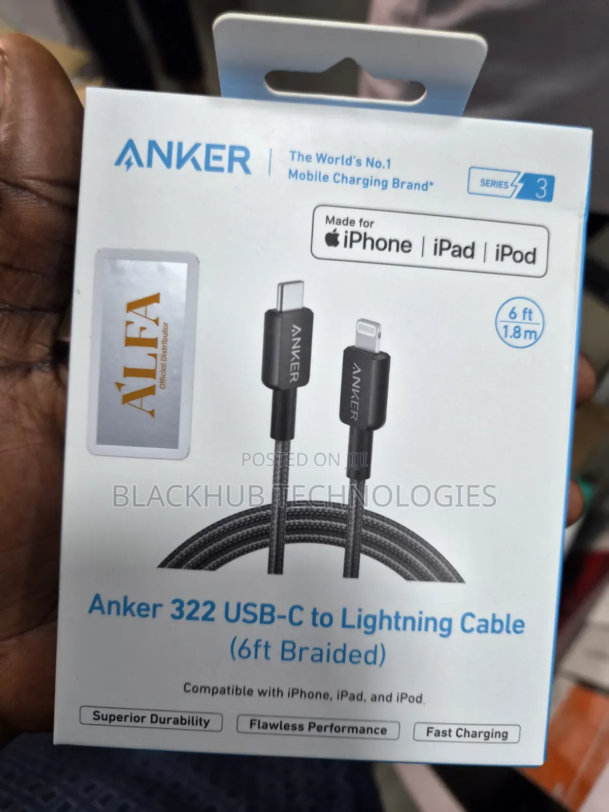 Anker 322 Usb-C to Lightning Cable 6ft Braided