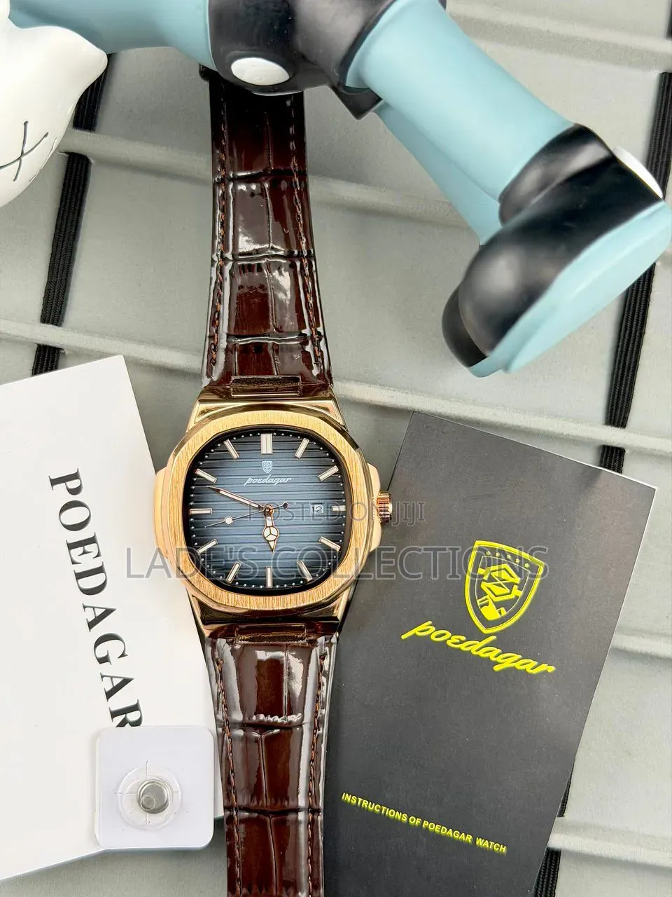 Poedagar Mens Leather Wristwatch ( Guaranteed 