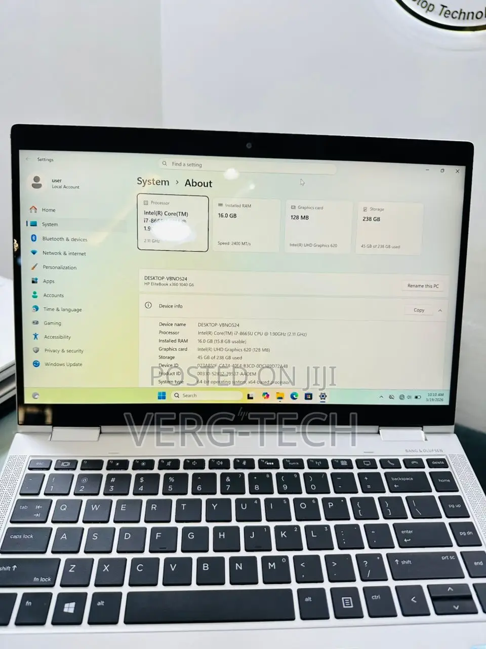 Laptop HP EliteBook 1040 G6 16GB Intel Core i7 SSD 256GB