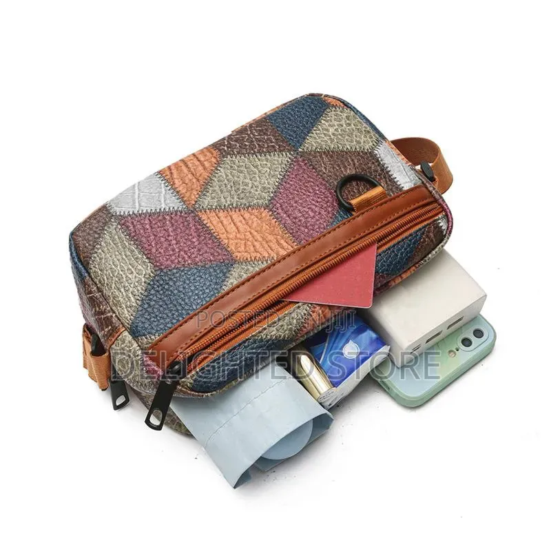 Synthetic Leather Unisex Adjustable Strap Shoulder Bag