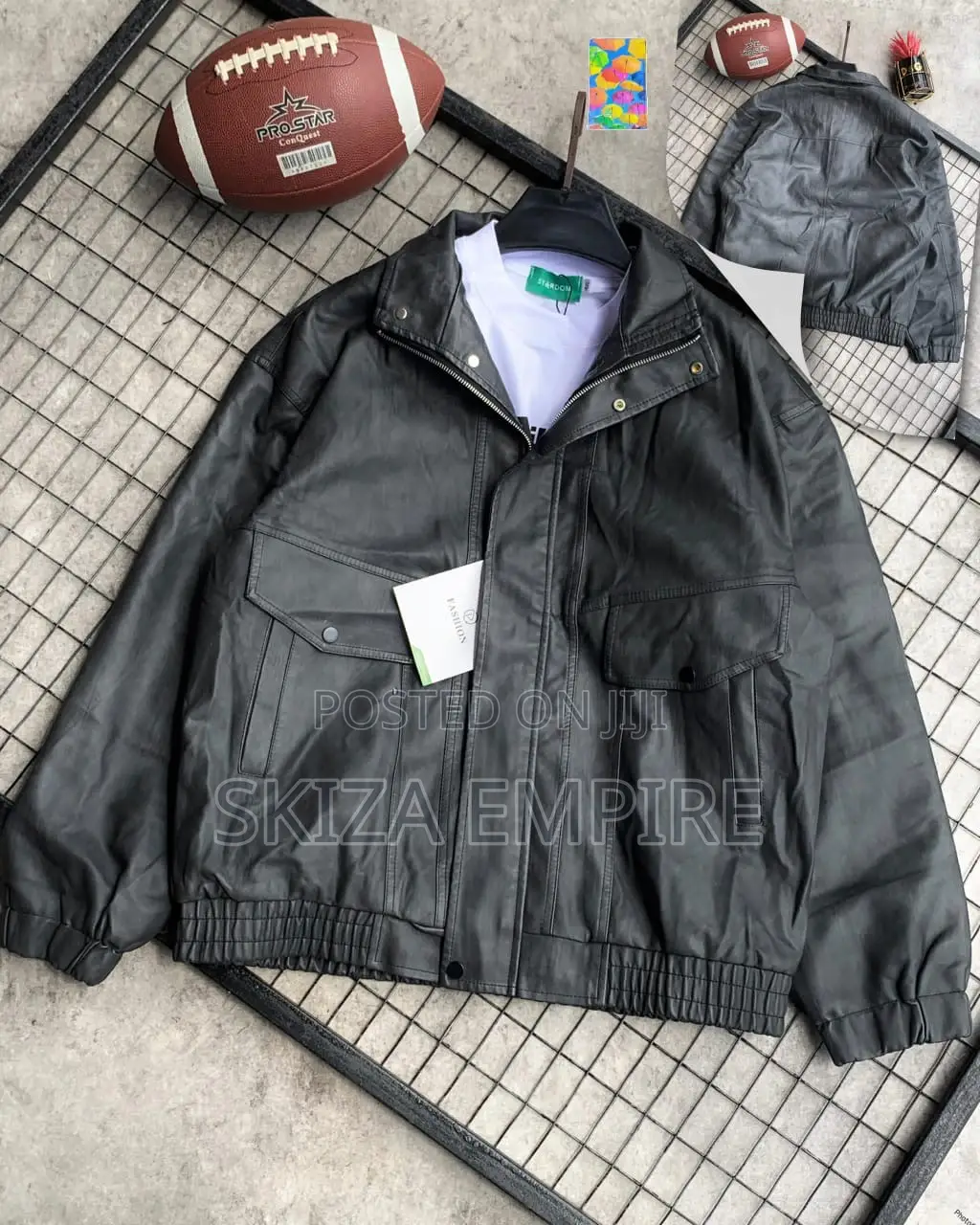 Cream-Colored Zip-Up Bomber Jacket