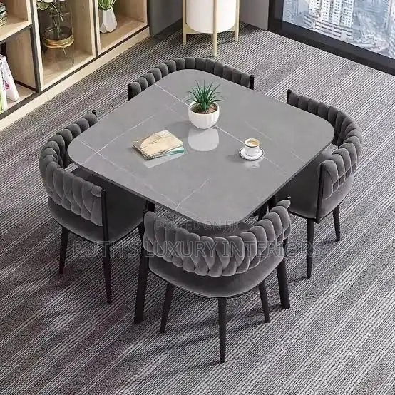 Luxury 4 Seater Marble Top Dining Set Available in Different Designs