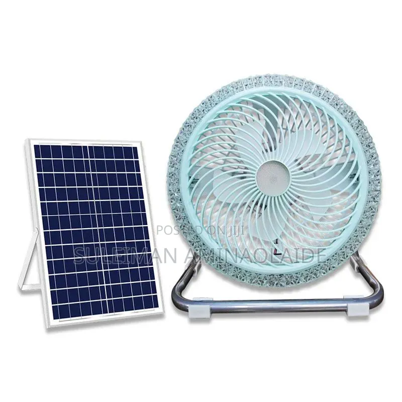 Solar Fan With Crystal Lights