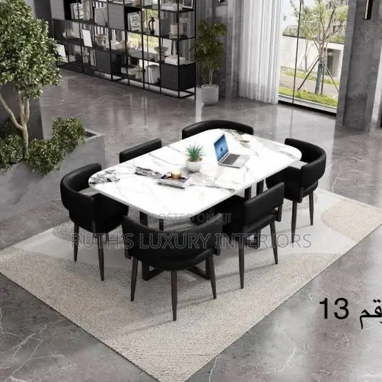 Marble 6 Seater Dining Set Furniture Available in Different Colors