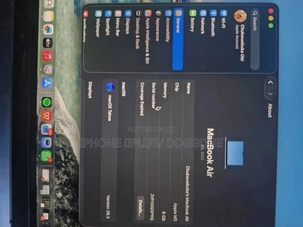 Laptop Apple MacBook Air 2022 M2 8GB Apple M2 SSD 256GB