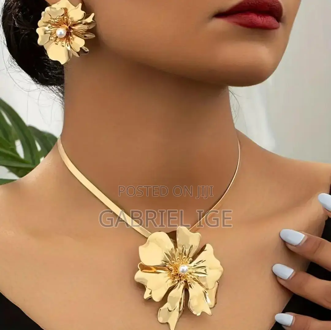 Gold Plated Flower Jewelry Set