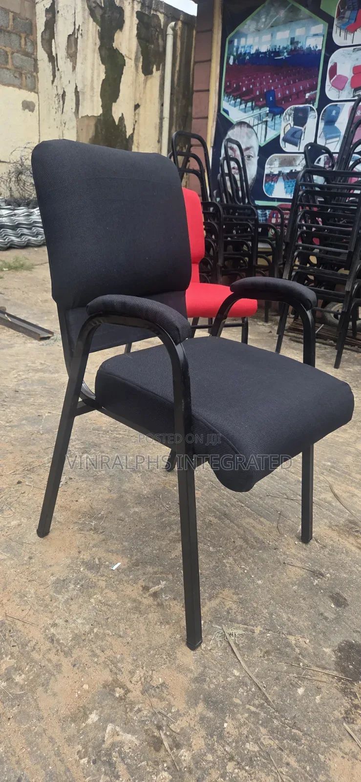 Black Comfortable Chairs for Offices and Churches