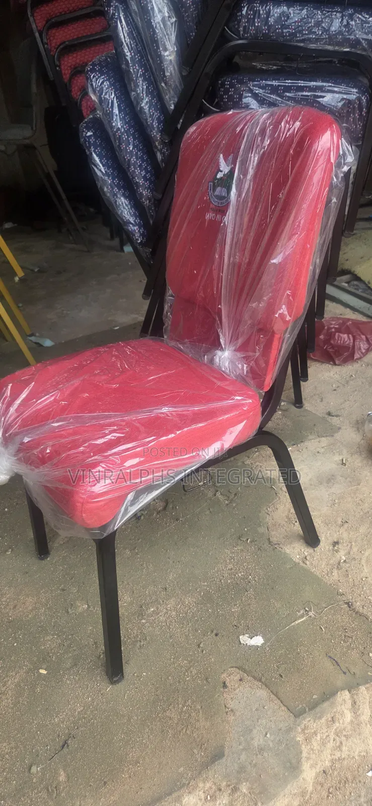 Customised Red Church Chairs With Logo