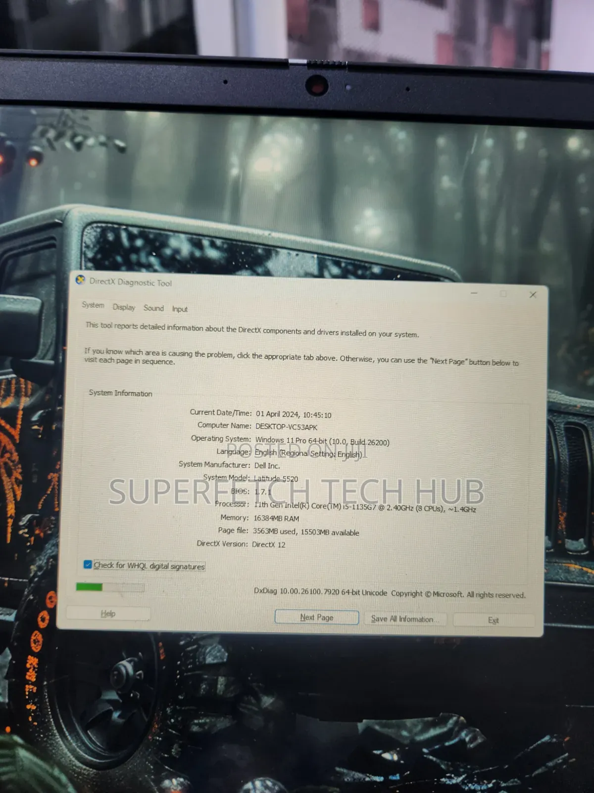Laptop Dell Latitude 5520 16GB Intel Core i5 SSD 256GB