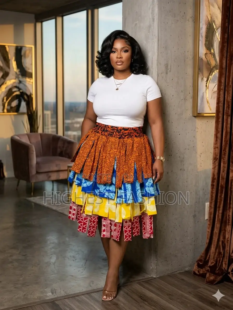 Ankara Patch Skirt - Style 895