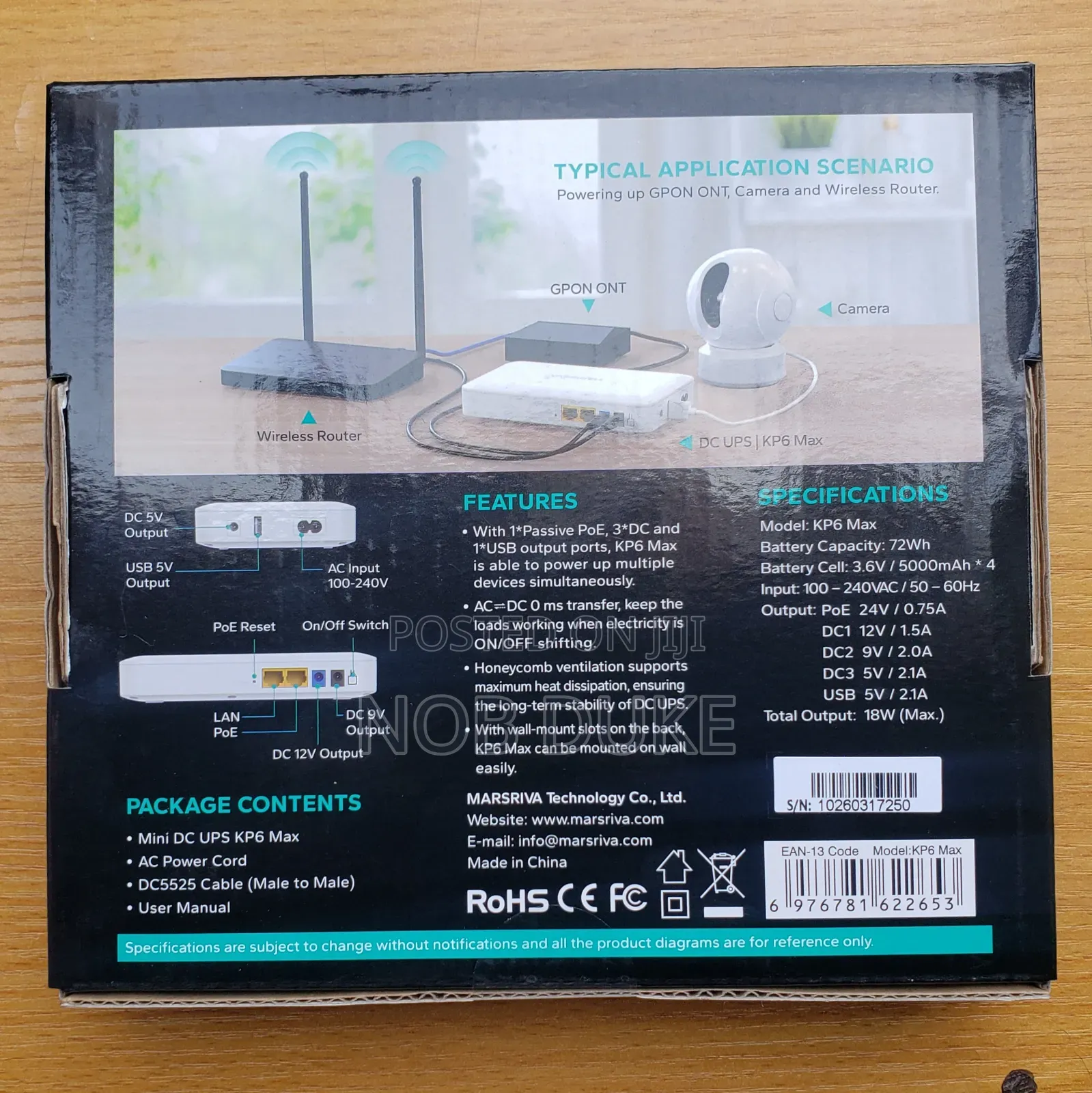 Marsriva Mini Ups 20000mah Dc Ups 18 Watt Battery/Energy