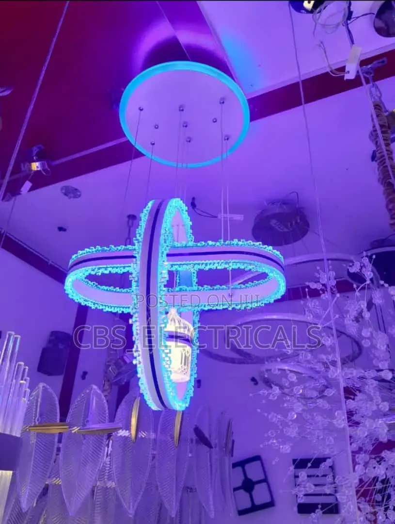 Crystal Led Geometric Chandelier