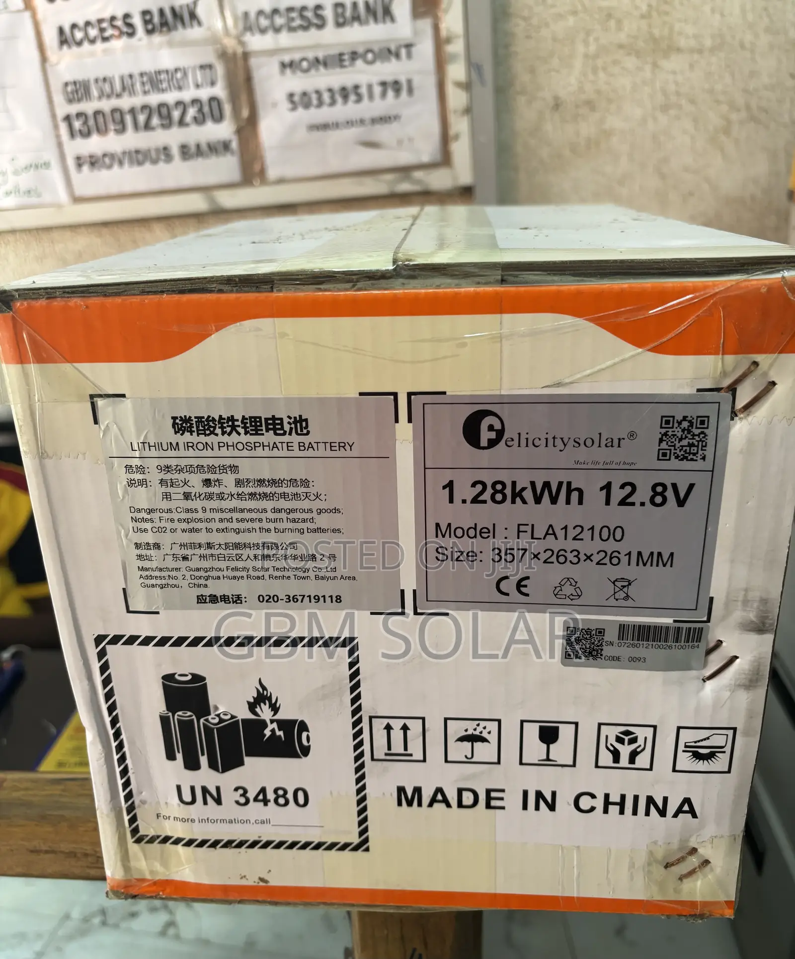 1.28kwh 12v 100ah Lithium Battery Felecity Solar