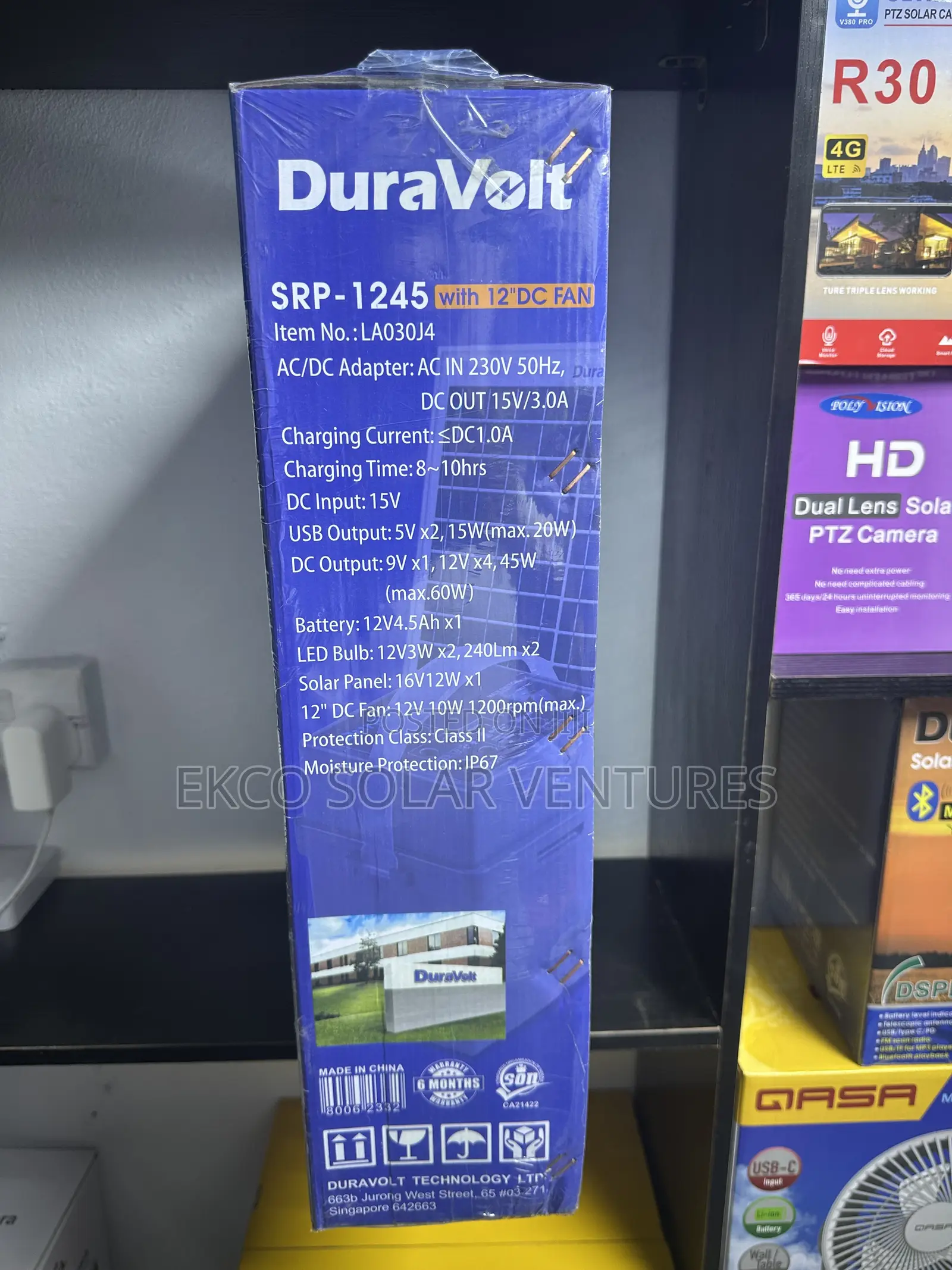 Duravolt Solar Rechargeable Pack With 12” Dc Fan