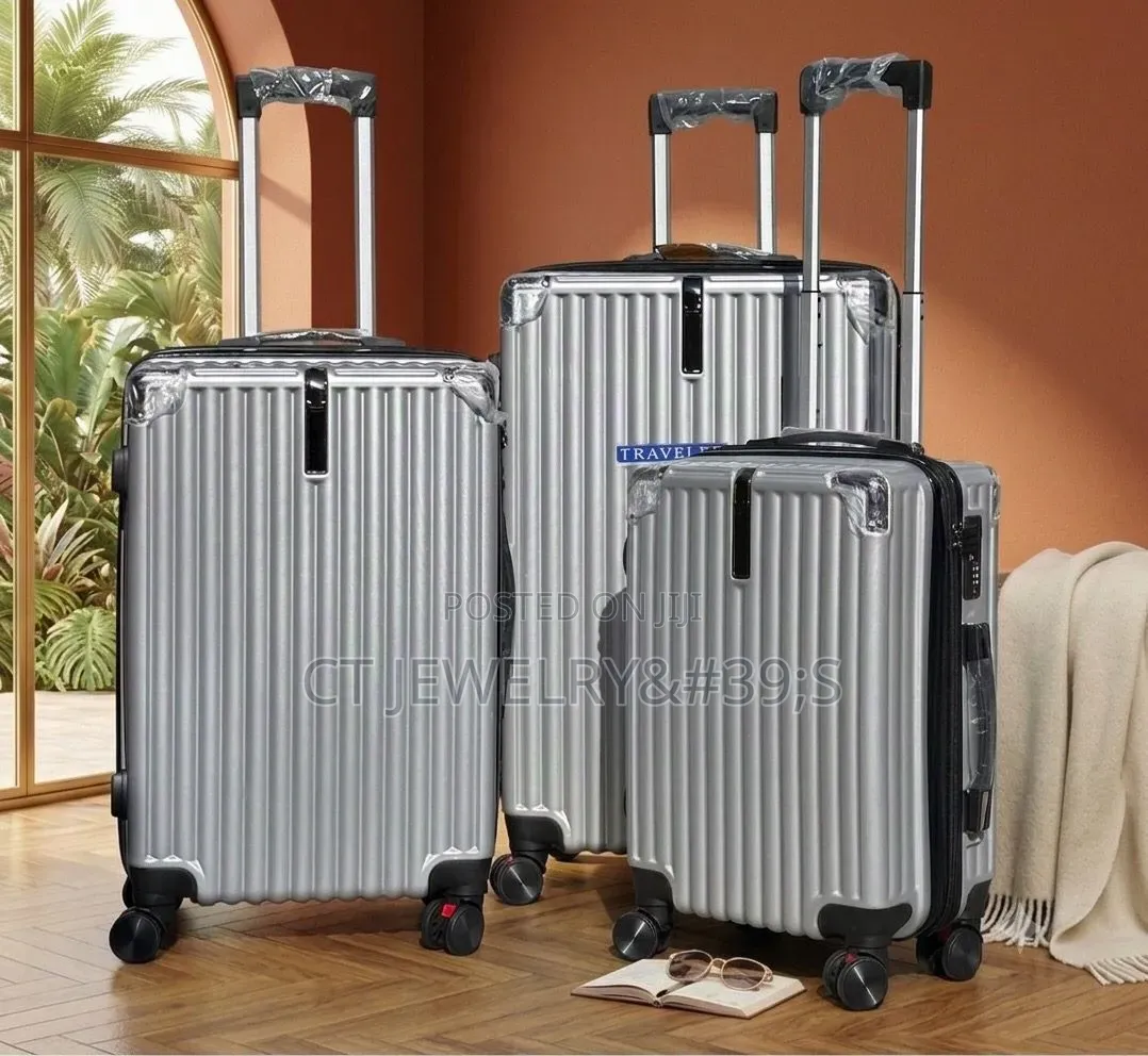 3in1 Hard Shell Luggage Gunmetal Grey, 360° Wheels,Travel Suitcase Set