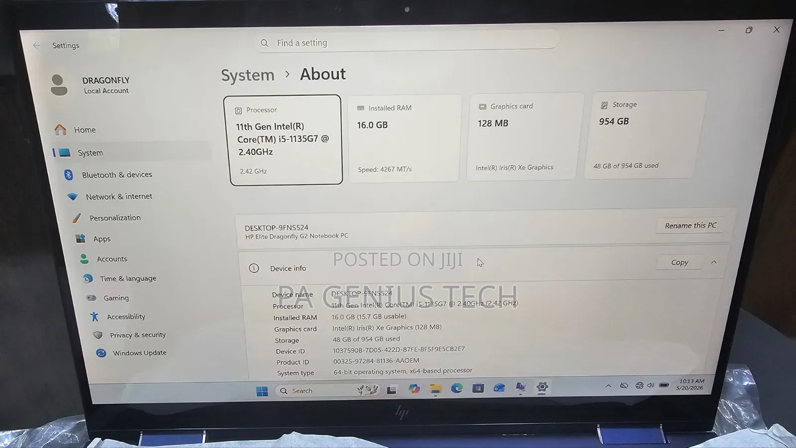 Laptop HP Dragonfly G2 16GB Intel Core i5 SSD 1T