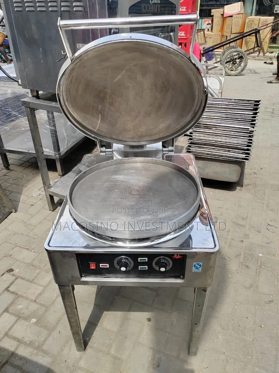 Commercial Double-Sided Electric Crepe Machine or Pancake Maker