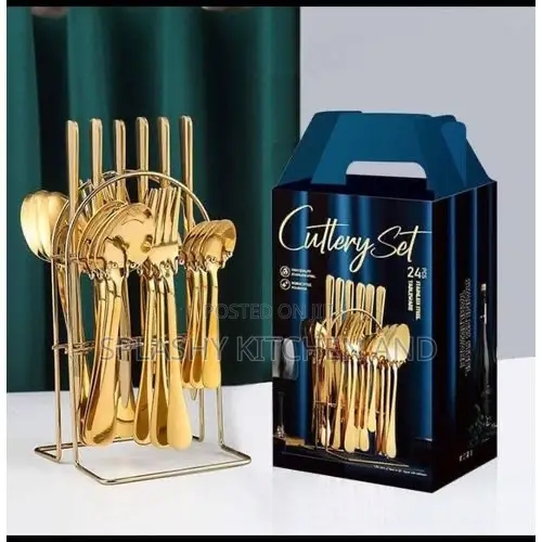 Golden Spoon 24pcs Gold Stainless Steel Cutlery Set