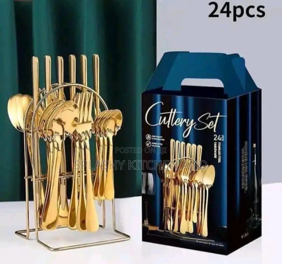 Golden Spoon 24pcs Gold Stainless Steel Cutlery Set