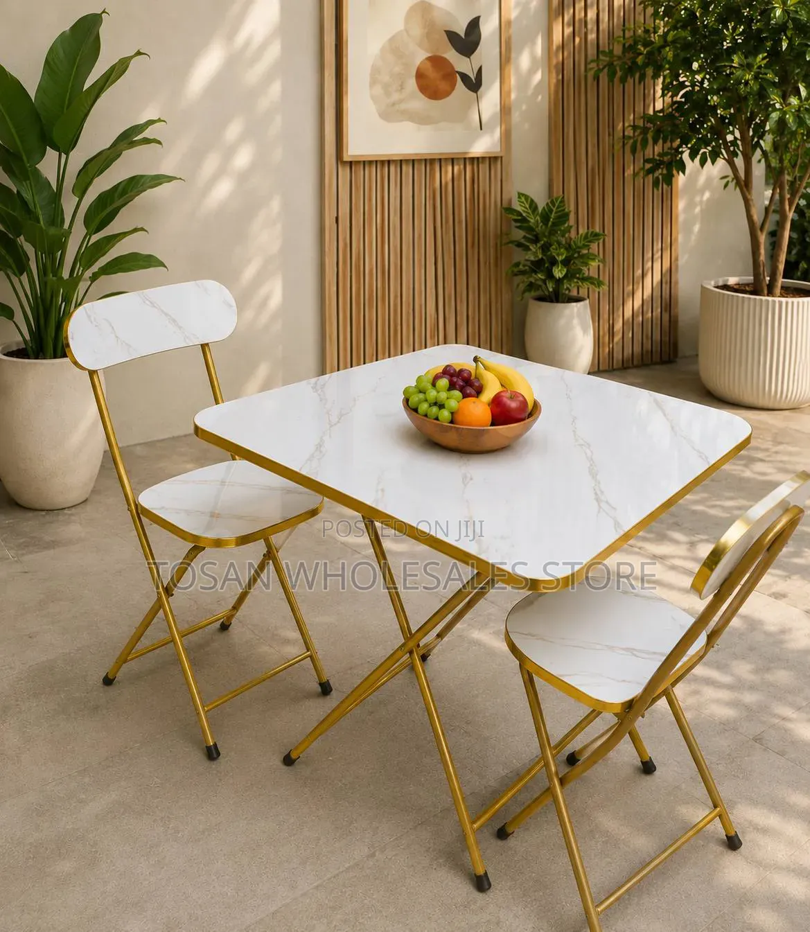 Vintage Design Foldable Table With A Chair