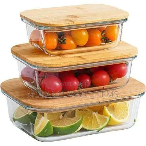 Glass Storage Food Containers/ Bowl (3pcs Fresh Presevation Storage)