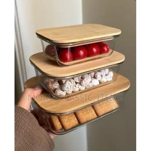 Glass Storage Food Containers/ Bowl (3pcs Fresh Presevation Storage)