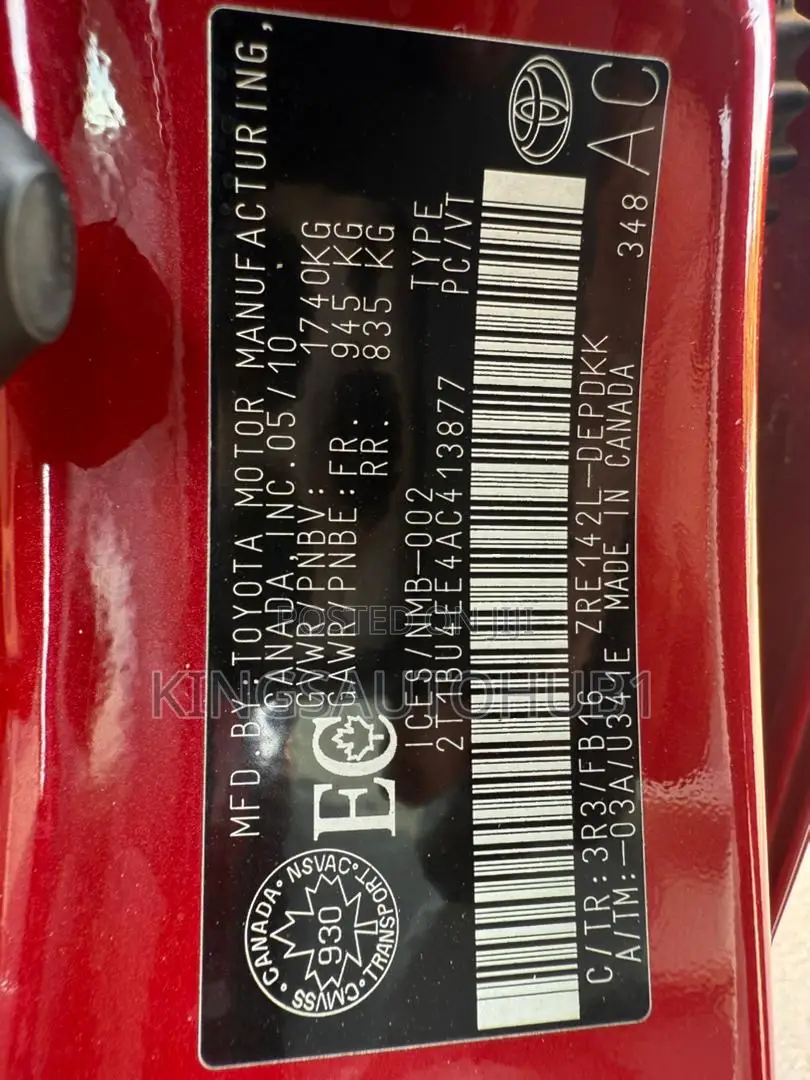 Toyota Corolla LE 4dr Sedan (1.8L 4cyl 4A) 2010 Red