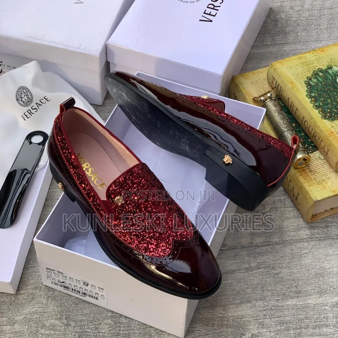 Original Versace Patent Leather Loafers Shoes in 3 Colors