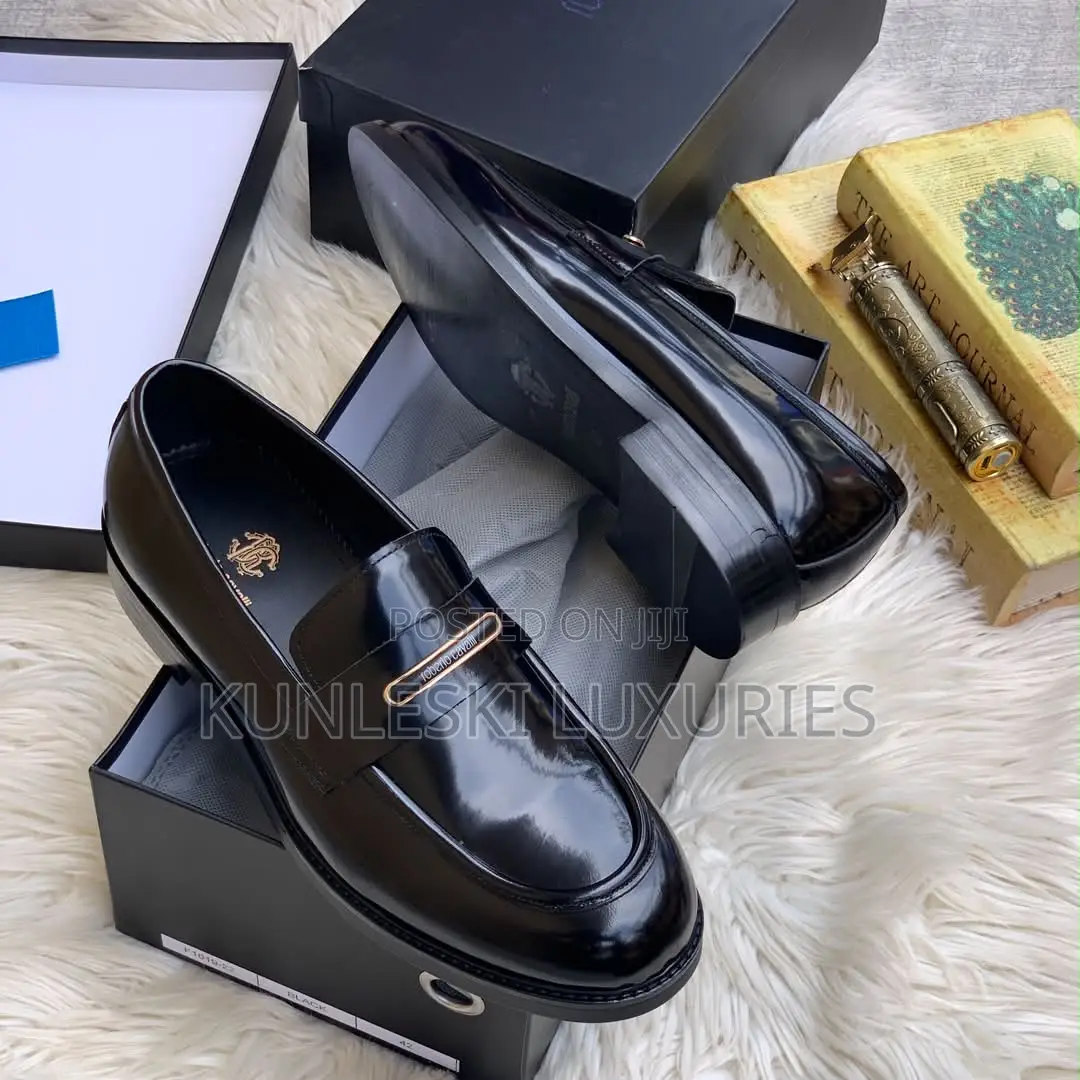 Original Roberto Cavalli Black Brown Patent Leather Shoes