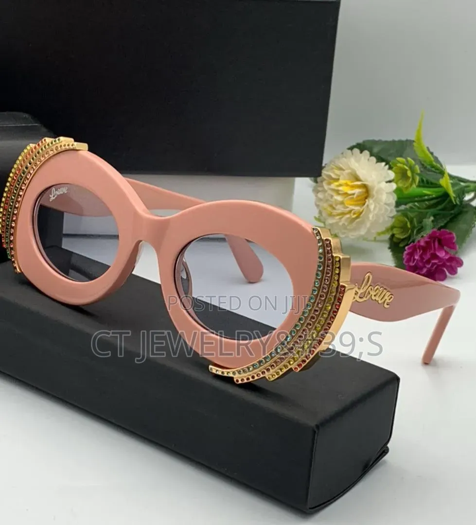 Luxury Statement Sunglasses Black Frame, Gold Crystal Detail, Cat-Eye