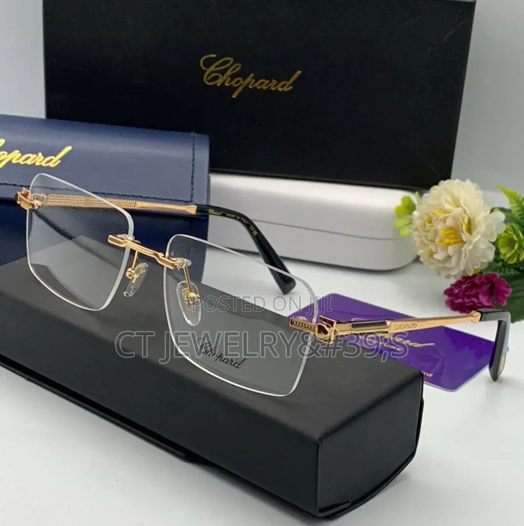 Chopard Luxury Rimless Gold Frame,Anti-Reflective Lens,Executive Style