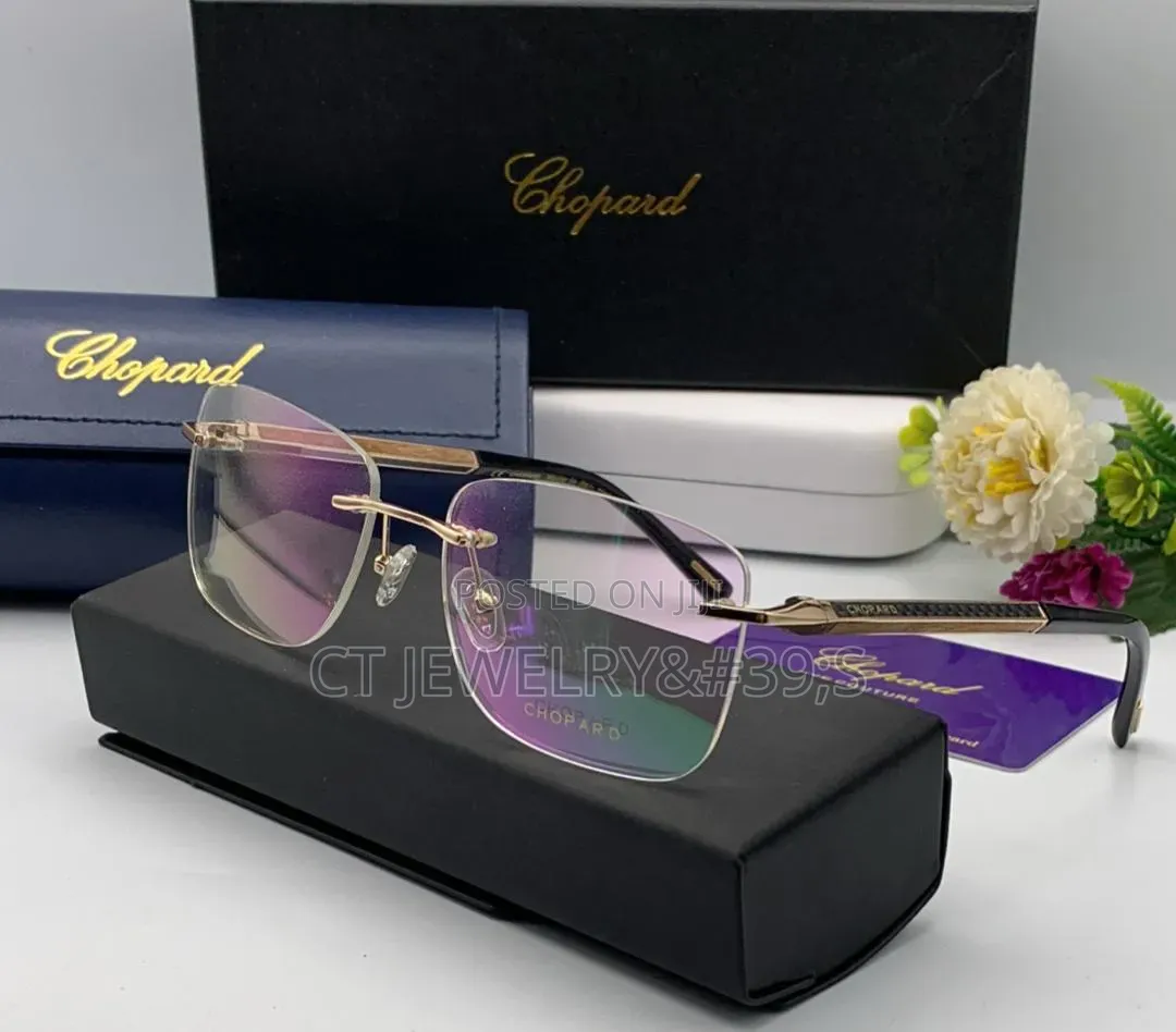 Chopard Luxury Rimless Gold Frame,Anti-Reflective Lens,Executive Style