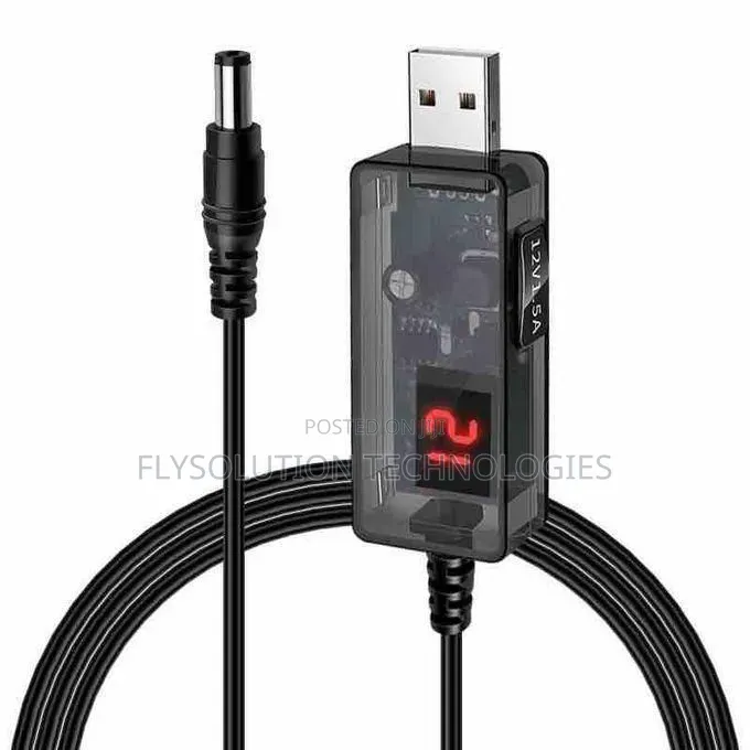 Power Bank Router Usb 5v to Dc 9v 12v Converter Cable for Fan, Wifi
