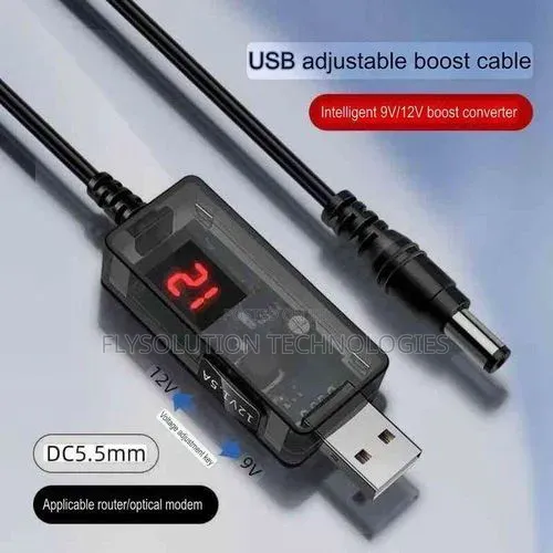 Power Bank Router Usb 5v to Dc 9v 12v Converter Cable for Fan, Wifi