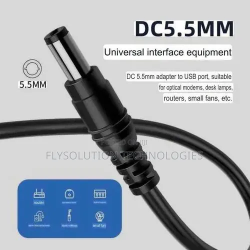 Power Bank Router Usb 5v to Dc 9v 12v Converter Cable for Fan, Wifi