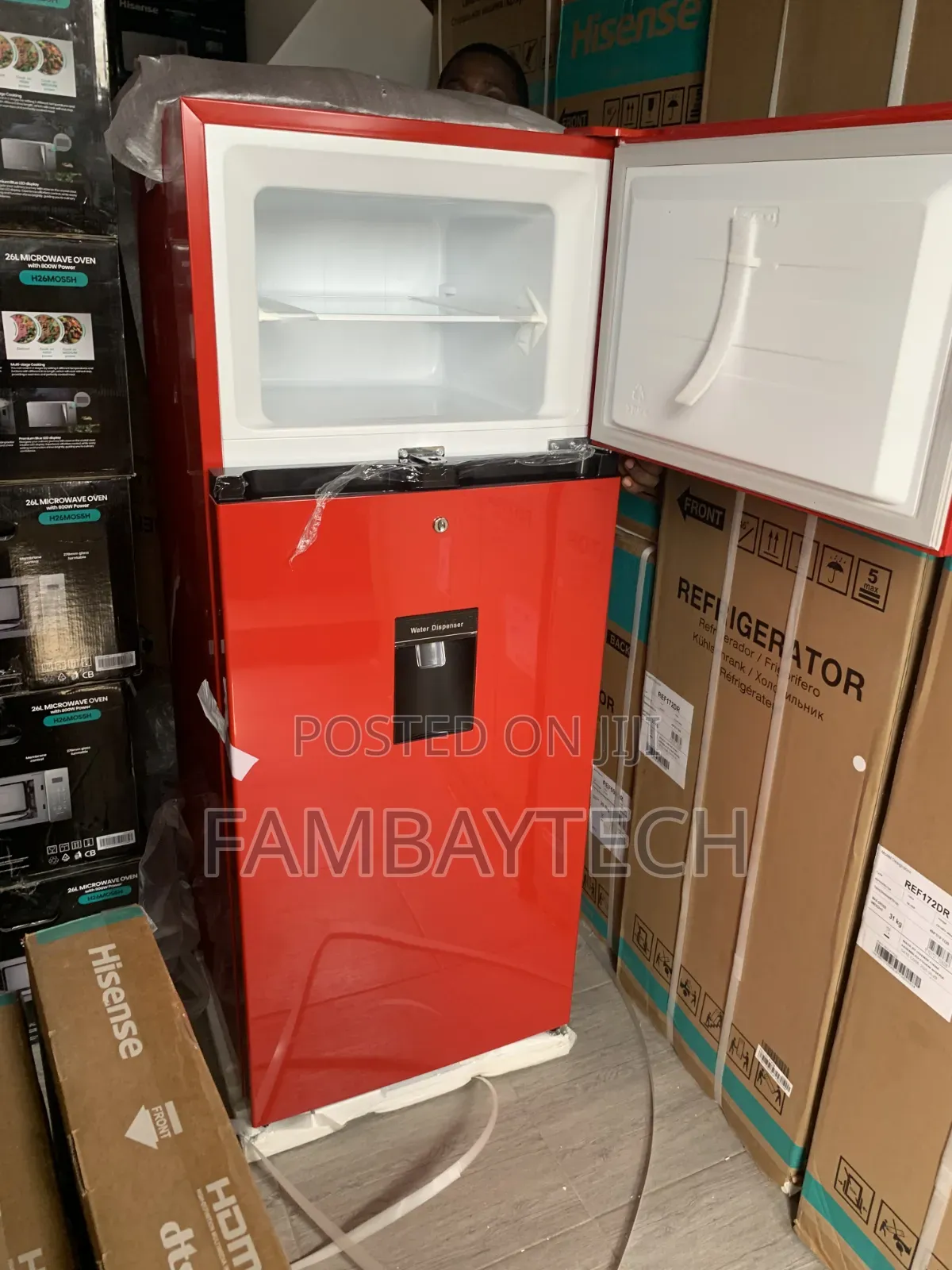 Hisense 204l Dispenser Refrigerator (Red) - Best Deal