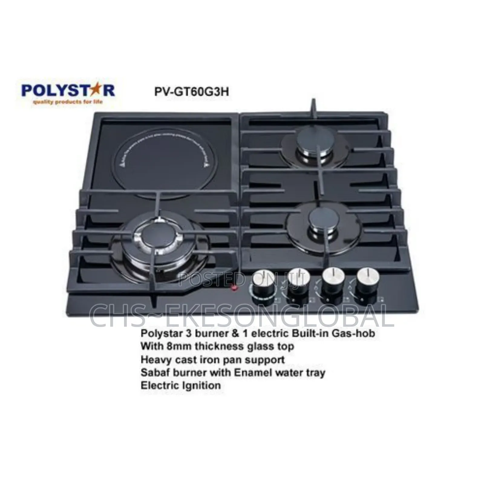 3+1 60cm Electric and Gas Burner