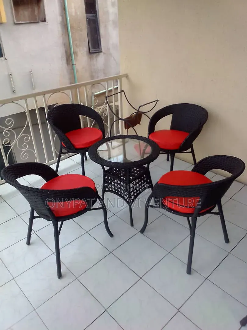 Outdoor Indoor Rattan Made Table and Chairs With Cushion
