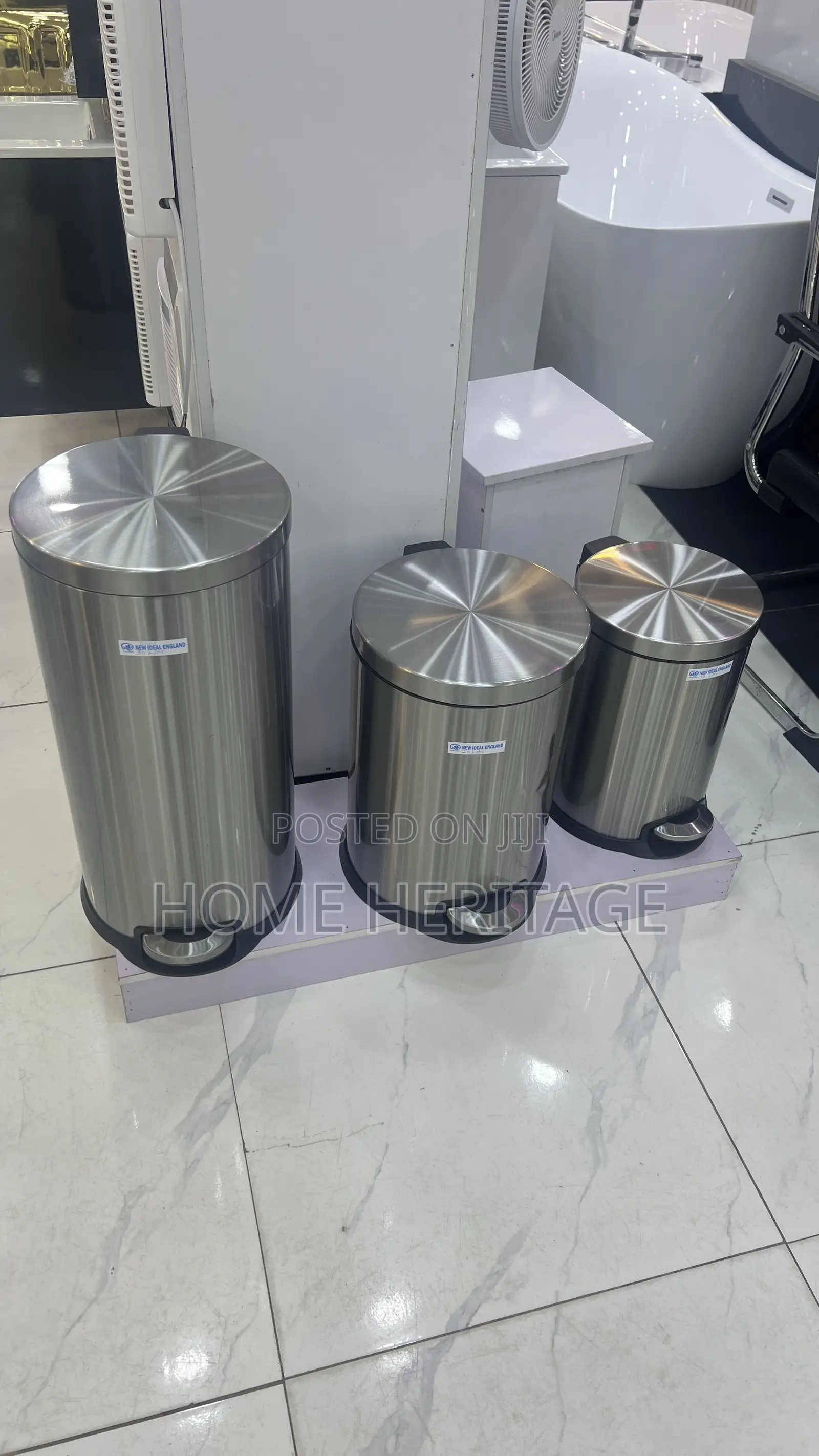 Luxury Pure Stainless Steel Waste Bin – Foot Opening Soft Closing