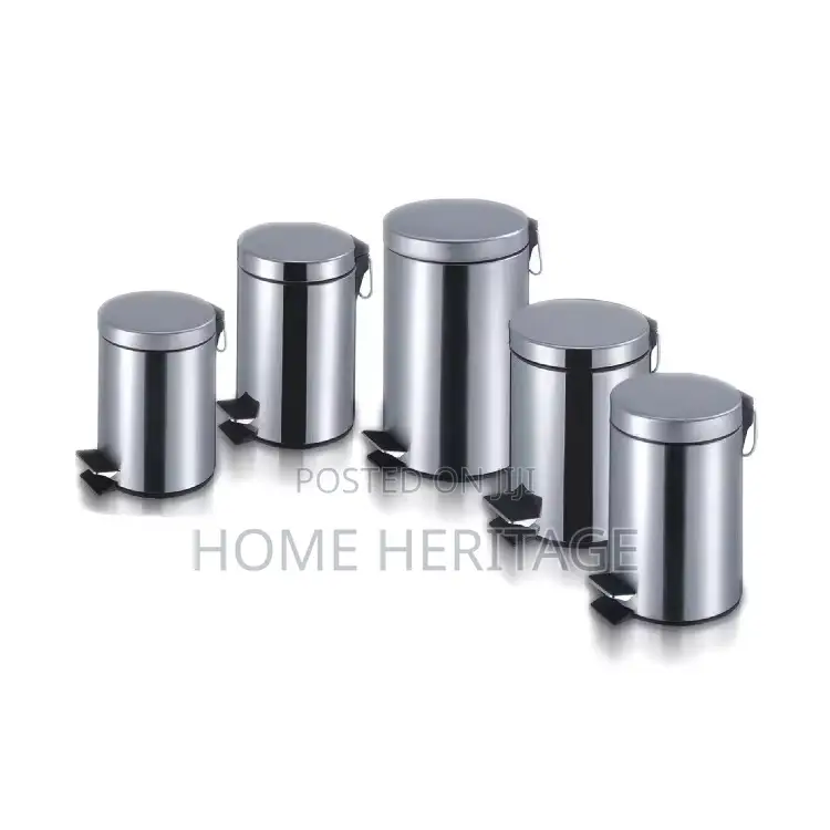 Luxury Pure Matte Black Round Waste Bin – Foot Opening Soft Closing