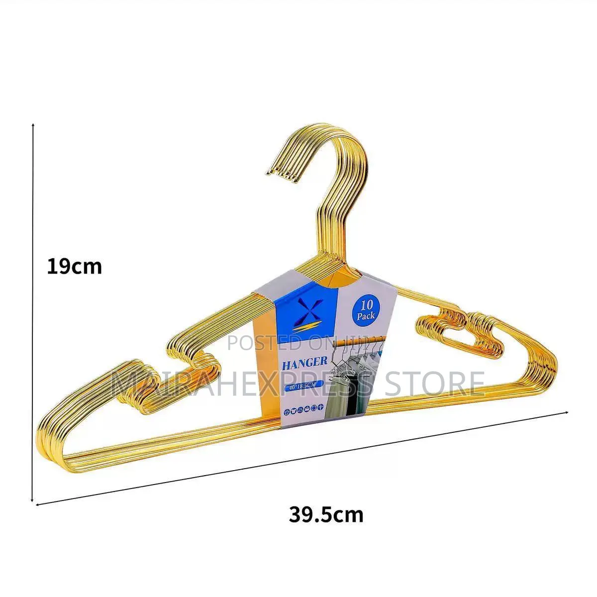 10psc Non-Slip Electroplated Iron Cloth Hanger 2st7