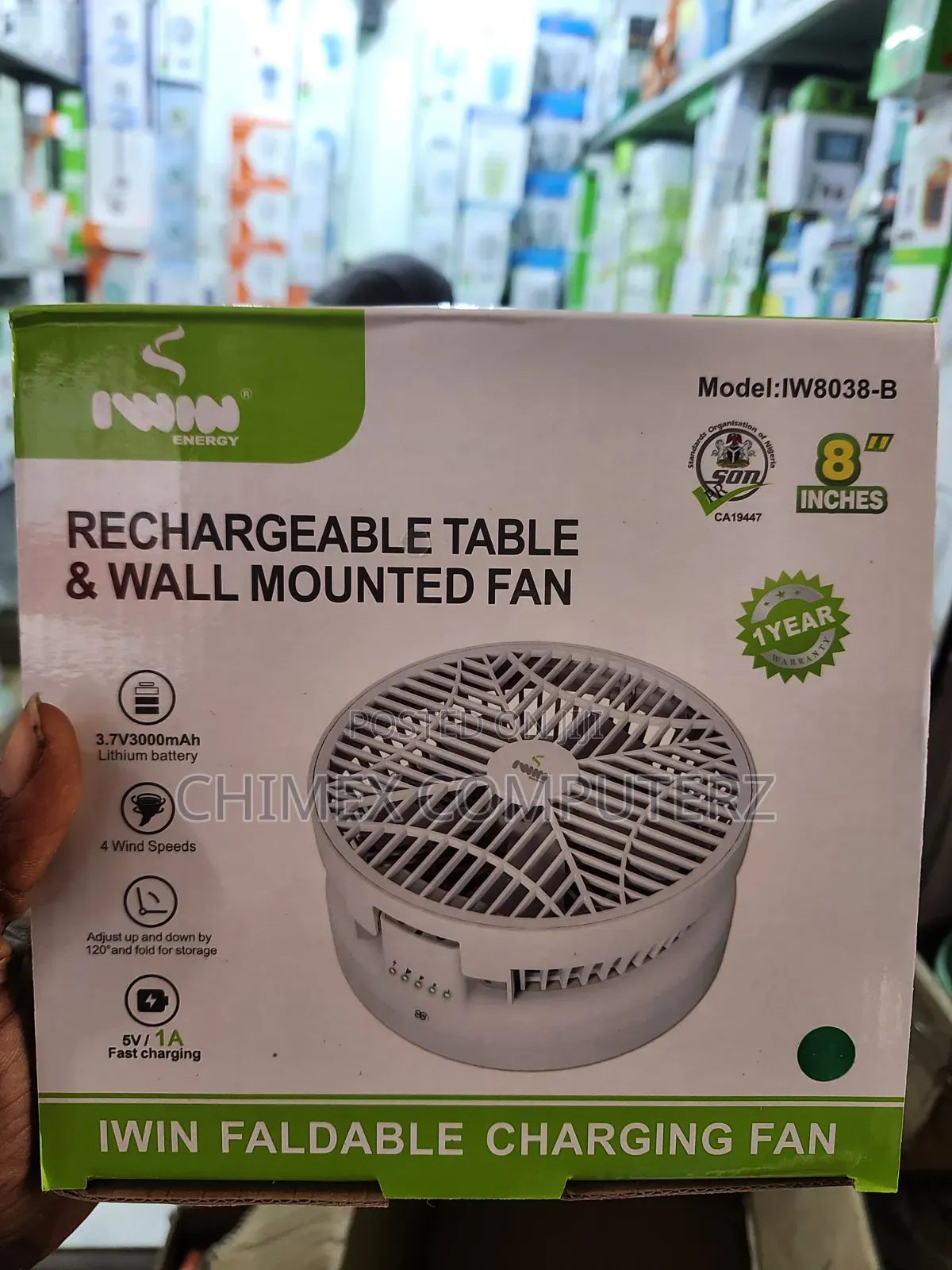 Iwin 2in1 Reachable Table and Wall Mounted Fan