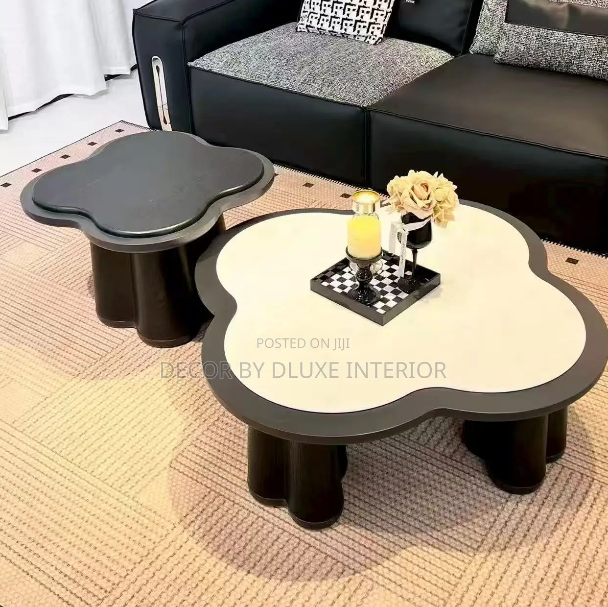Modern 2 in 1 Round Coffee Table Set