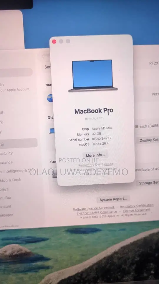Laptop Apple MacBook Pro 2021 M1 32GB Apple M1 Max SSD 500GB