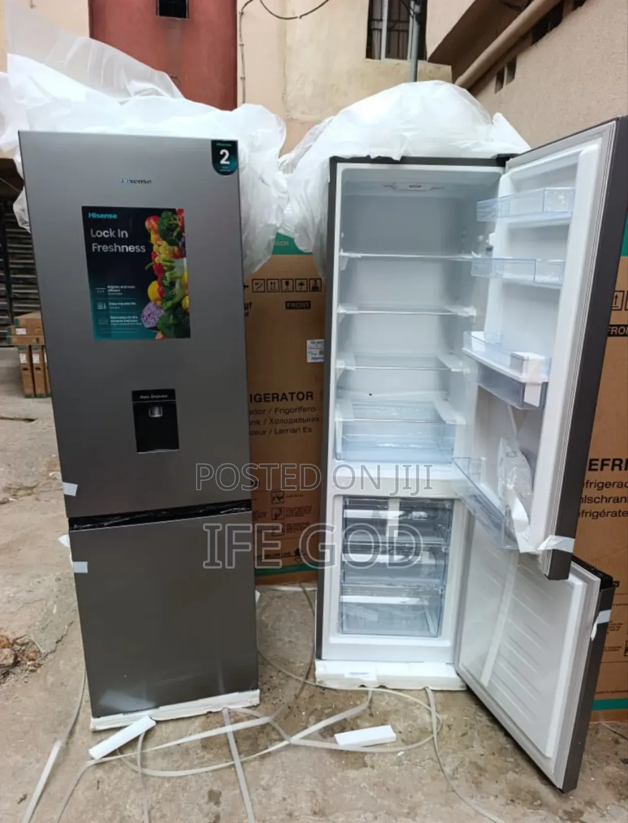 Original Hisense Bottom Freezer Top Fridge With Water Dispenser 350l