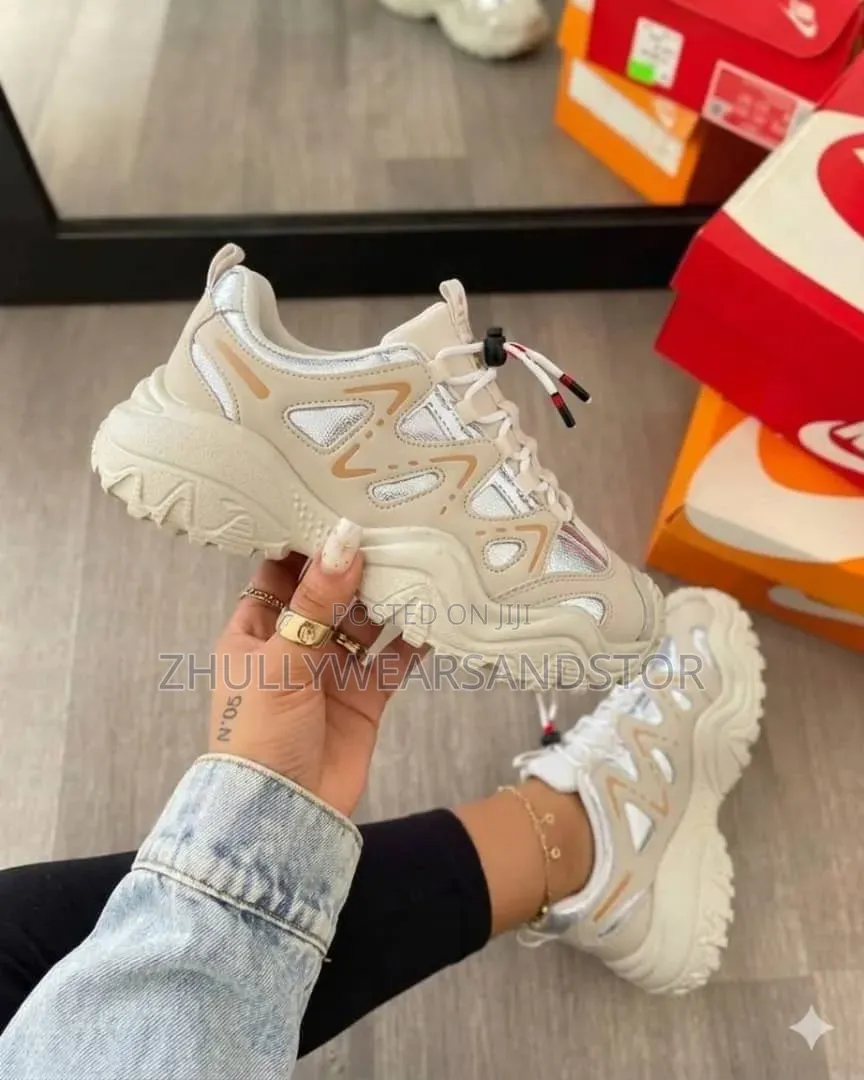 High Female White And Multi Sneakers